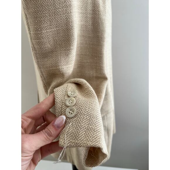 Vintage Mr Sid Silk & Wool Bespoke Suit Jacket Blazer Pale Yellow Beige 40 SG - Picture 5 of 12